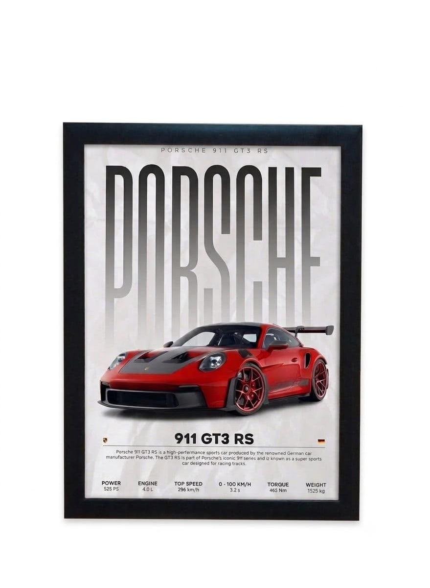 Porsche 911 gt3 rs performance wall art poster