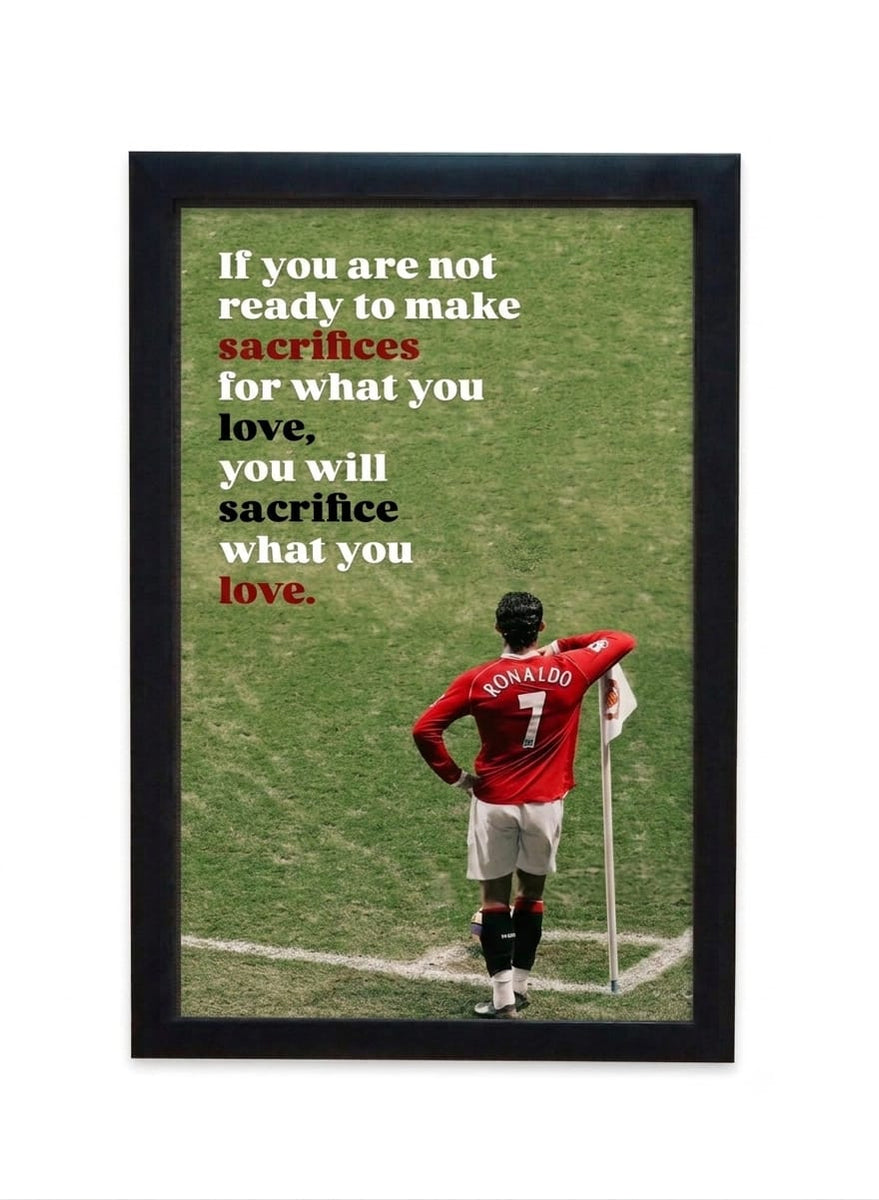 Cristiano Ronaldo Motivation Quote Poster | Premium Football Wall Art