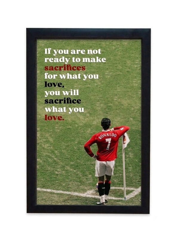 Cristiano Ronaldo Motivation Quote Poster | Premium Football Wall Art